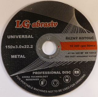 Kotouč řezný 150x3 LG UNI